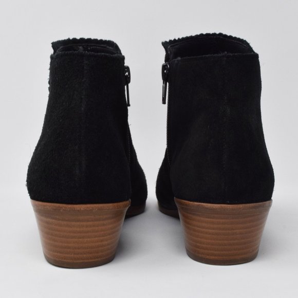 Jack Rogers Bailee Bootie Suede sz 7 Black Ankle Dark Academia - Picture 2 of 15